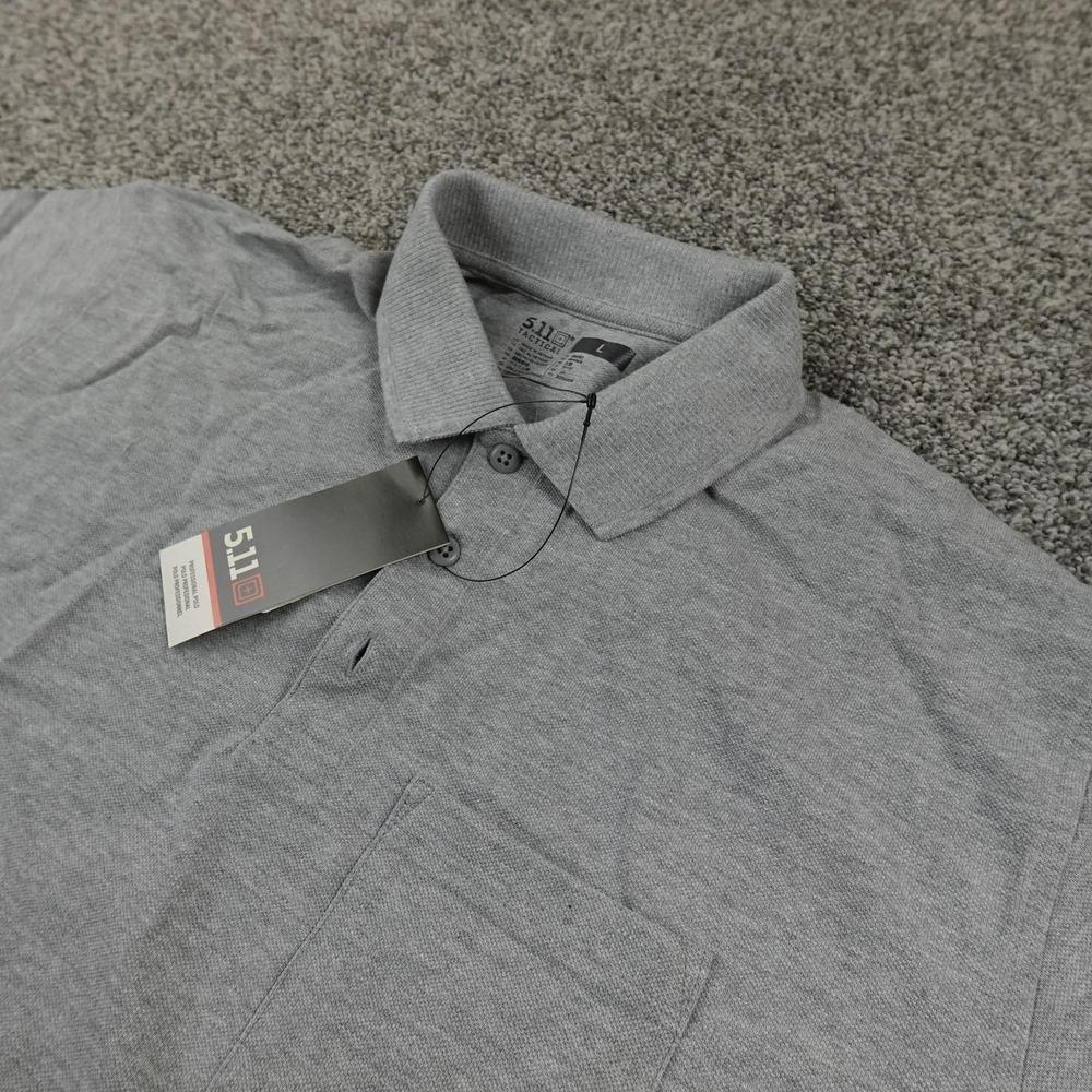NEW 5.11 Tactical Polo Shirt Mens L Gray Professional Short Sleeve Uniform‎ Work